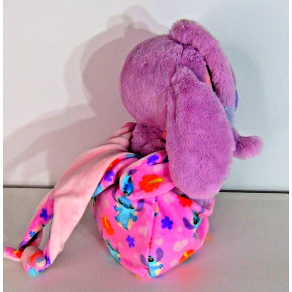 Disney Parks Lilo & Stitch Baby Angel Tropical Hoodie Blanket Pouch Plush - Picture 4 of 9